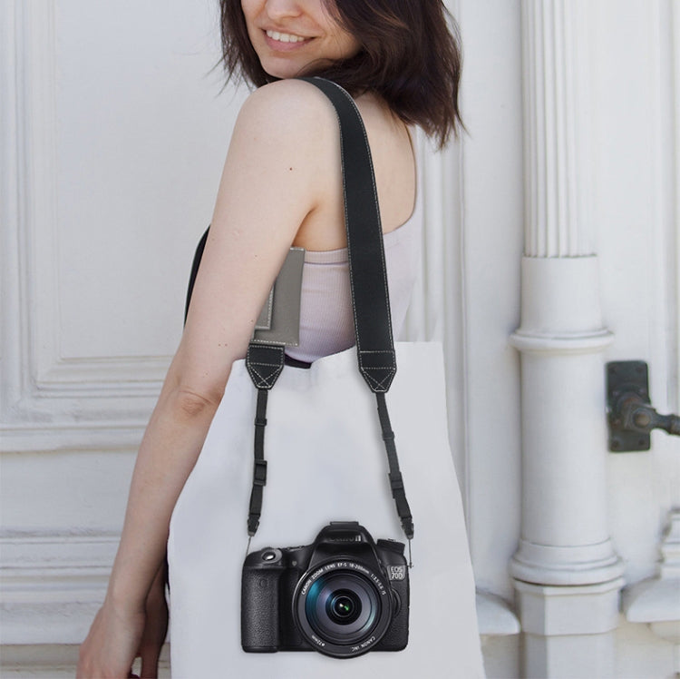 Universal PU Leather Shoulder Strap For SLR Cameras With Card Holder(Brown) by bashfashion