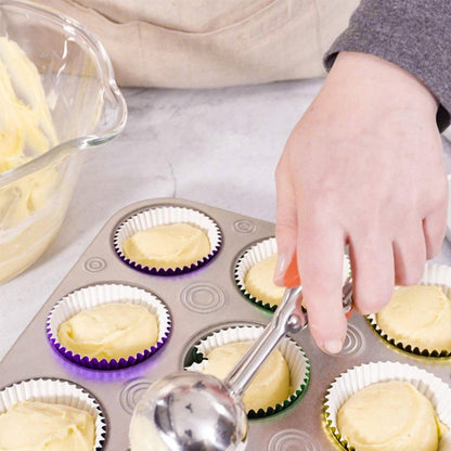 100pcs /Box Muffin Cake Paper Cups Baking Paper Tray Thickened Aluminum Foil Oil-proof Cupcake Liner(Silver) by bashfashion