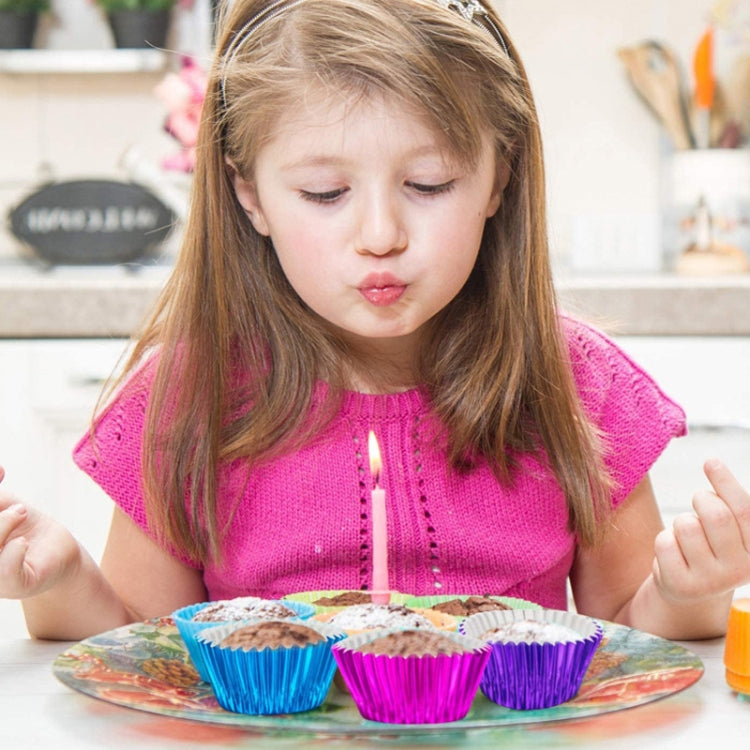 100pcs /Box Muffin Cake Paper Cups Baking Paper Tray Thickened Aluminum Foil Oil-proof Cupcake Liner(Silver) by bashfashion