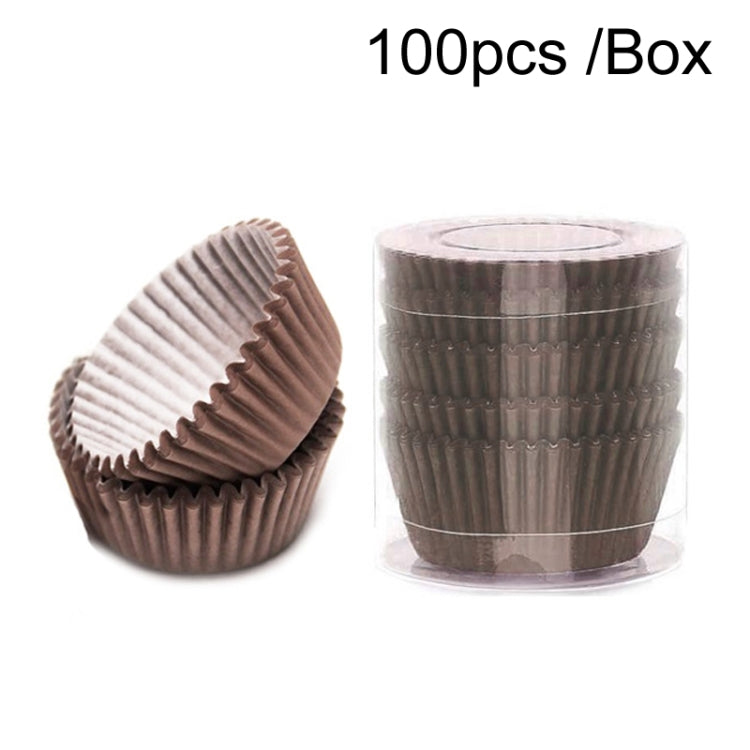 100pcs /Box Baking Utensils Cake Paper Cups Muffins Paper Cupcake Wrappers Oil-proof Chocolate Cake Tray(Coffee) by bashfashion