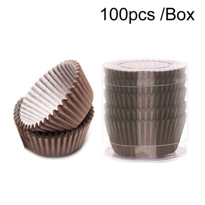 100pcs /Box Baking Utensils Cake Paper Cups Muffins Paper Cupcake Wrappers Oil-proof Chocolate Cake Tray(Coffee) by bashfashion