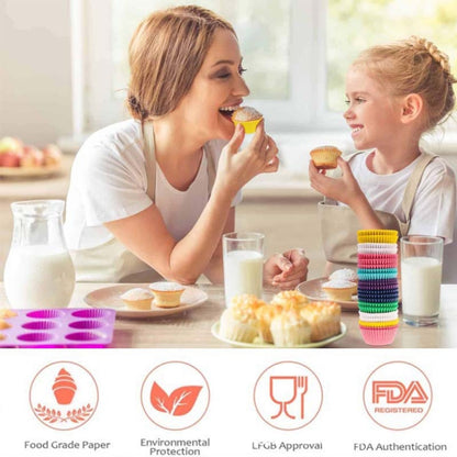 100pcs /Box Baking Utensils Cake Paper Cups Muffins Paper Cupcake Wrappers Oil-proof Chocolate Cake Tray(Coffee) by bashfashion