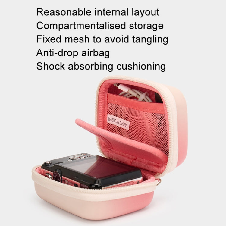 Cwatcun H45 Mini Storage Bag Small Microslice Digital Camera Bag PU Waterproof Hard Shell Bag(Pink) by Cwatcun