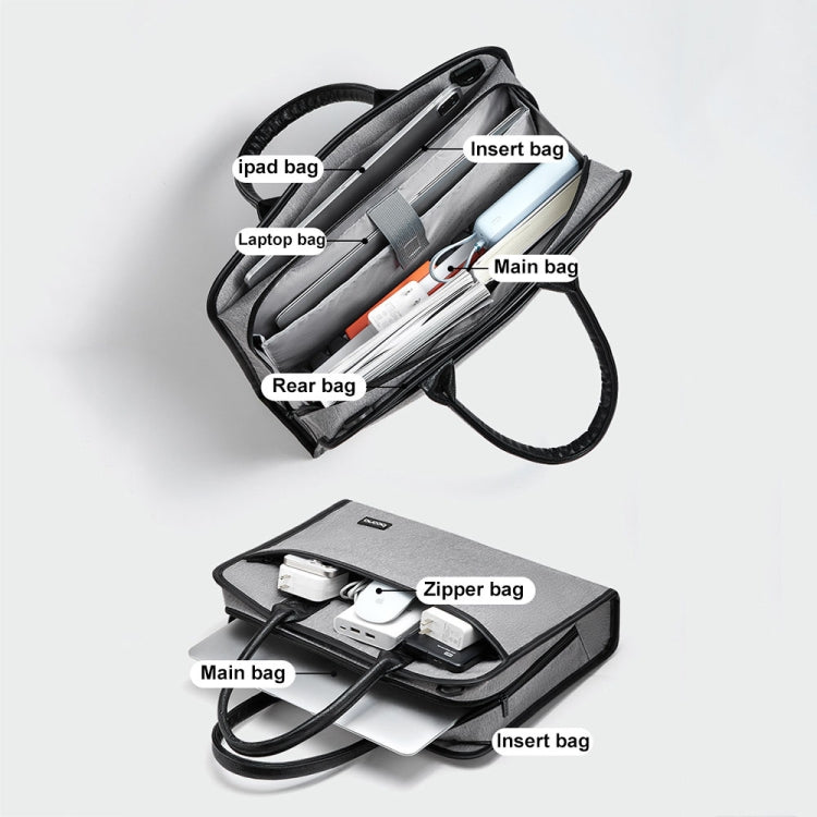 Baona BN-I009 14-inch Large-capacity Shock-absorbing And Wear-resistant Laptop Bag(Gray) by Baona