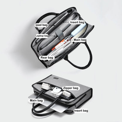 Baona BN-I009 14-inch Large-capacity Shock-absorbing And Wear-resistant Laptop Bag(Black) by Baona