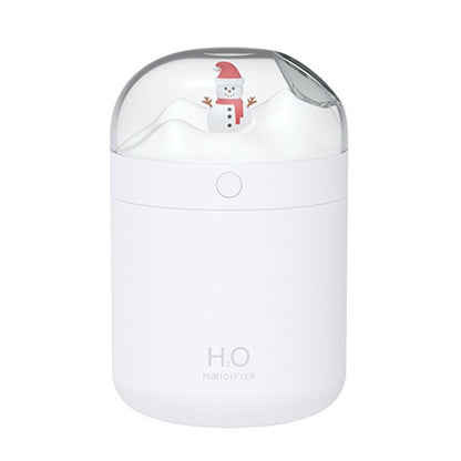 500ml Snowman Humidifier USB Desktop Large Capacity Colorful Ambient Light Air Humidifier(White) by bashfashion