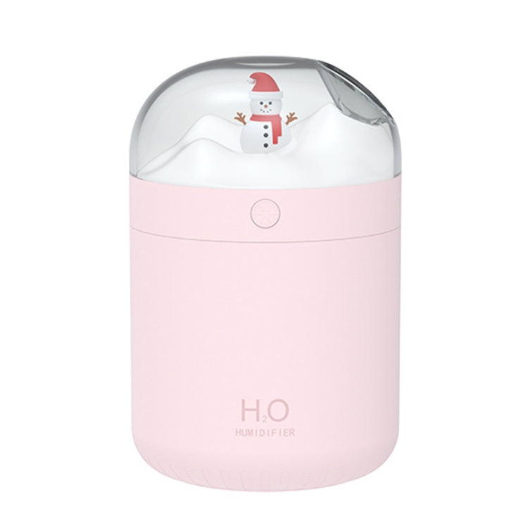 500ml Snowman Humidifier USB Desktop Large Capacity Colorful Ambient Light Air Humidifier(Pink) by bashfashion