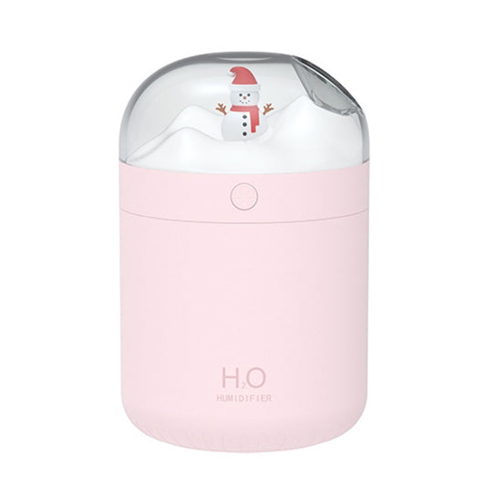 500ml Snowman Humidifier USB Desktop Large Capacity Colorful Ambient Light Air Humidifier(Pink) by bashfashion