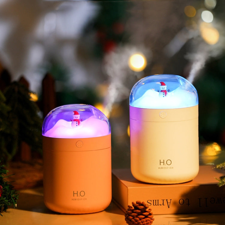500ml Snowman Humidifier USB Desktop Large Capacity Colorful Ambient Light Air Humidifier(Pink) by bashfashion