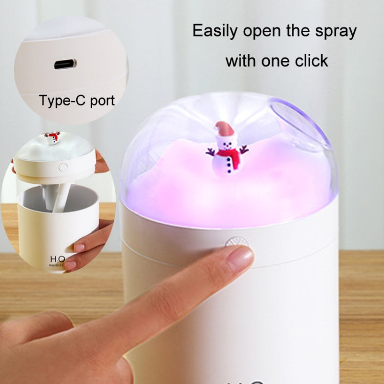 500ml Snowman Humidifier USB Desktop Large Capacity Colorful Ambient Light Air Humidifier(Pink) by bashfashion