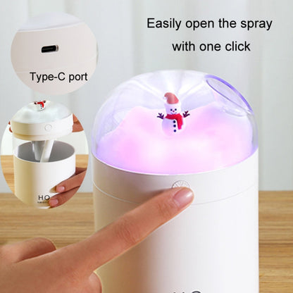 500ml Snowman Humidifier USB Desktop Large Capacity Colorful Ambient Light Air Humidifier(Pink) by bashfashion