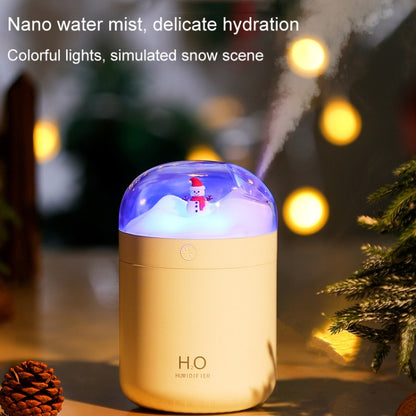 500ml Snowman Humidifier USB Desktop Large Capacity Colorful Ambient Light Air Humidifier(Pink) by bashfashion