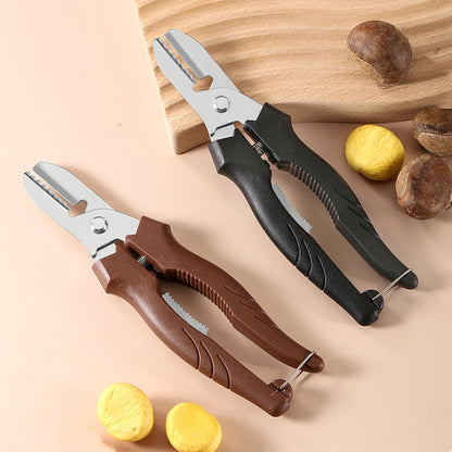 Multifunctional Chestnut Shelling Tool Quick Peeling Chestnut Knife(Black) by bashfashion