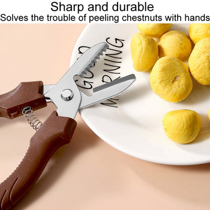 Multifunctional Chestnut Shelling Tool Quick Peeling Chestnut Knife(Dark Brown) by bashfashion
