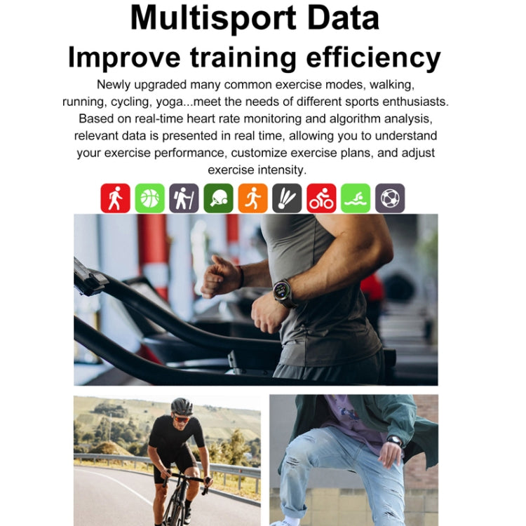 1.43 inch AMOLED Screen Smartwatch Heart Rate Blood Pressure Monitoring Bluetooth Talking Sports Watch, Color: Silver Orange Silicone Strap by bashfashion