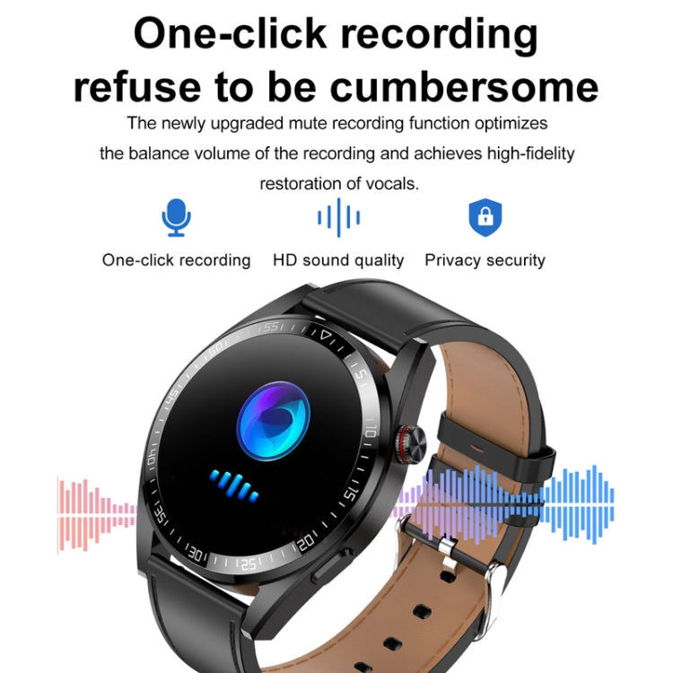 1.43 inch AMOLED Screen Smartwatch Heart Rate Blood Pressure Monitoring Bluetooth Talking Sports Watch, Color: Black Silicone Strap by bashfashion