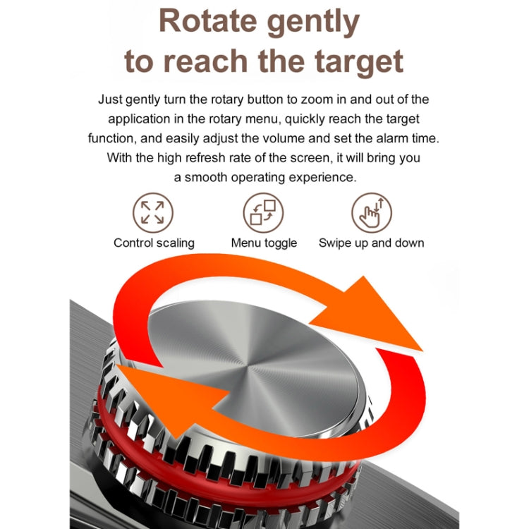 1.43 inch AMOLED Screen Smartwatch Heart Rate Blood Pressure Monitoring Bluetooth Talking Sports Watch, Color: Silver Orange Silicone Strap by bashfashion