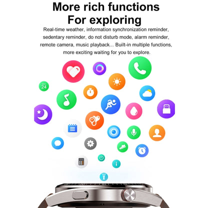 1.43 inch AMOLED Screen Smartwatch Heart Rate Blood Pressure Monitoring Bluetooth Talking Sports Watch, Color: Silver Orange Silicone Strap by bashfashion