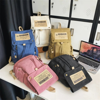 Travel Canvas Backpack Large Capacity School Bags for Teenage Girls and Boys(Pink) by bashfashion