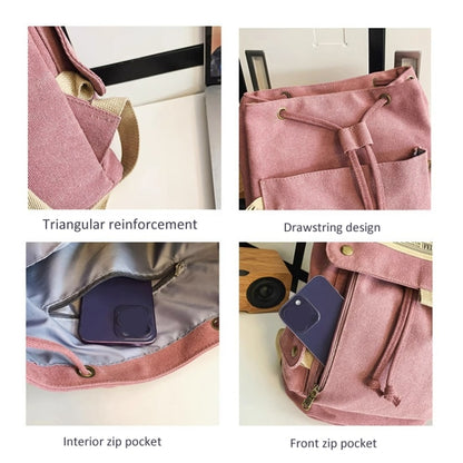 Travel Canvas Backpack Large Capacity School Bags for Teenage Girls and Boys(Pink) by bashfashion