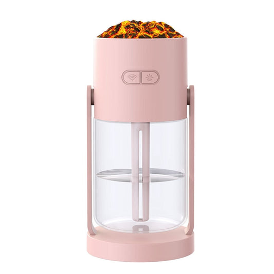 280ml Volcano Cup Rotating Air Humidifier Mini Colorful Ambient Light Car Aroma Diffuser(Pink) by bashfashion