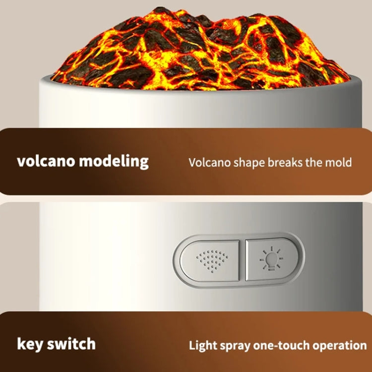 280ml Volcano Cup Rotating Air Humidifier Mini Colorful Ambient Light Car Aroma Diffuser(White) by bashfashion