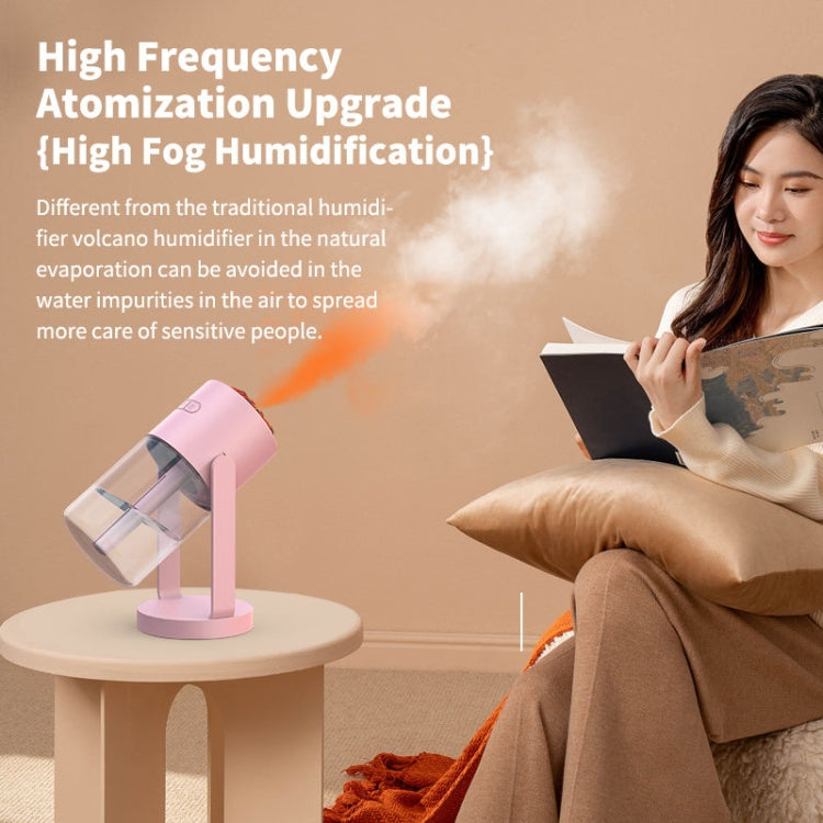280ml Volcano Cup Rotating Air Humidifier Mini Colorful Ambient Light Car Aroma Diffuser(Pink) by bashfashion