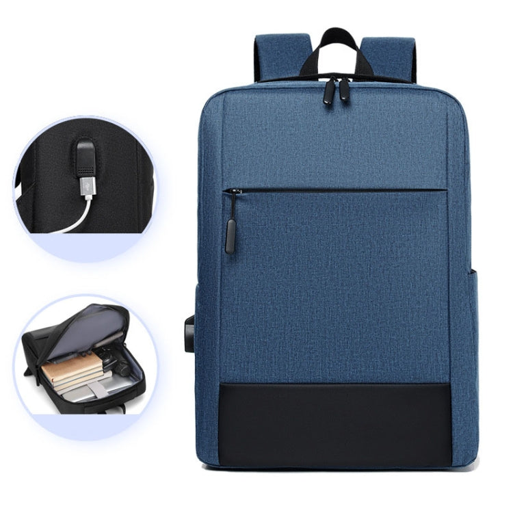 Large-capacity Travel Business Waterproof Laptop Backpack(Blue) by bashfashion