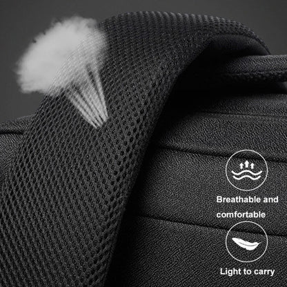 Large-capacity Travel Business Waterproof Laptop Backpack(Black) by bashfashion