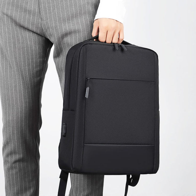 Large-capacity Travel Business Waterproof Laptop Backpack(Black) by bashfashion