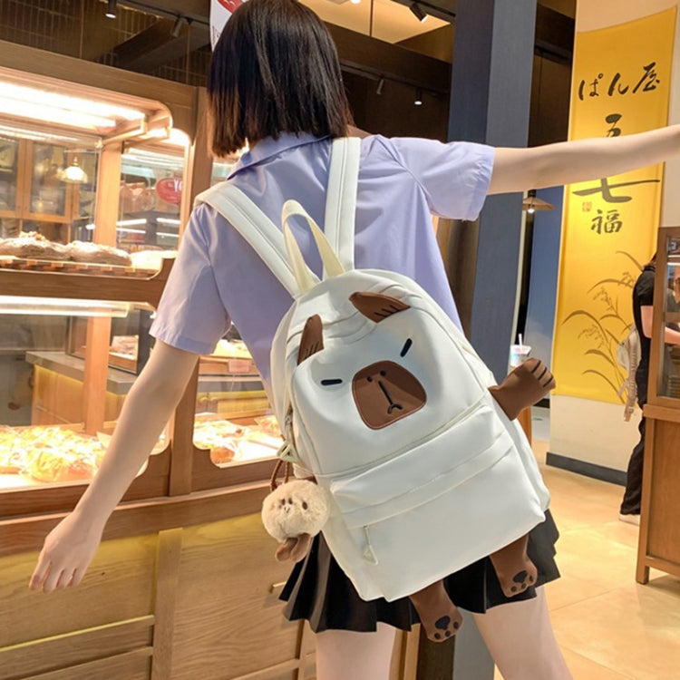 Cute Students Large Capacity Versatile Backpack Niche Shopping Daypack(White) by bashfashion