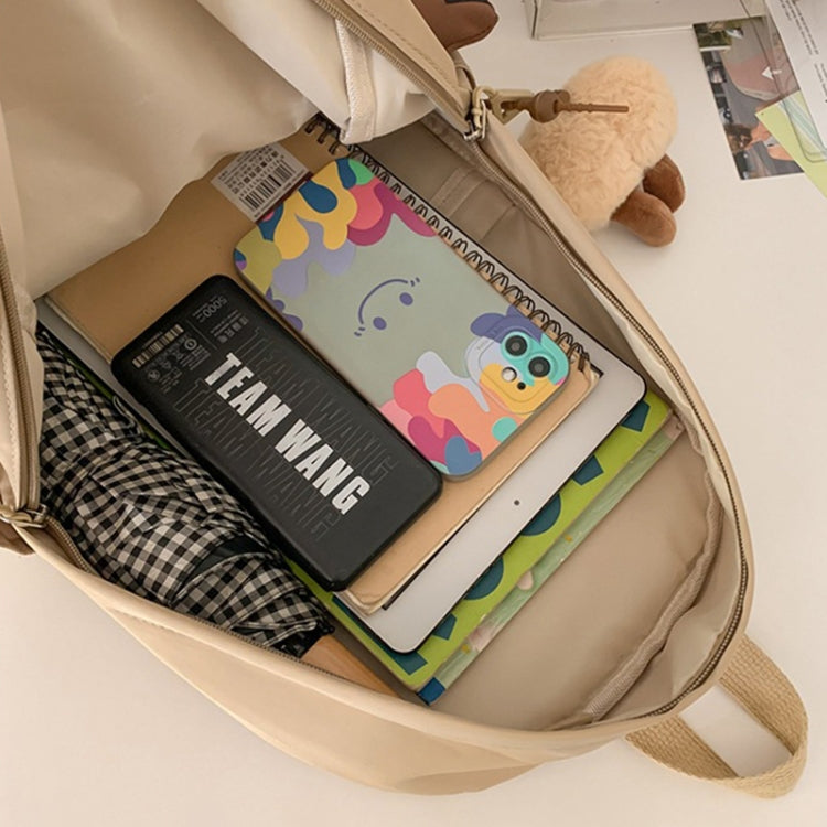 Cute Students Large Capacity Versatile Backpack Niche Shopping Daypack(Khaki) by bashfashion