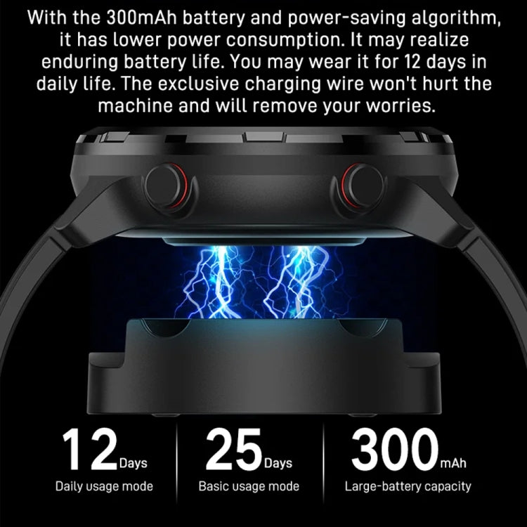 Outdoor GPS Sport Watch 1.32inch HD Round Screen Multi Sport Mode Smartwatch(Black) by bashfashion