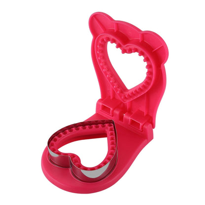 Love Sandwich Sealing Mould Household DIY Baking Tools(Rose Red) by bashfashion