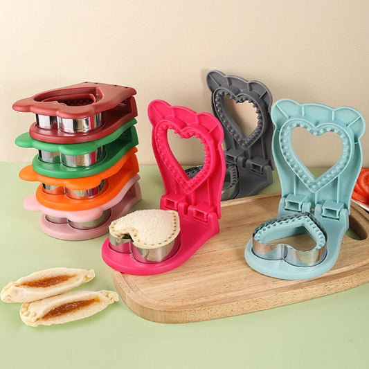 Love Sandwich Sealing Mould Household DIY Baking Tools(Pink) by bashfashion