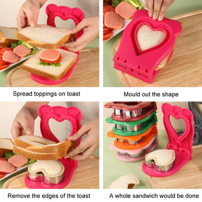 Love Sandwich Sealing Mould Household DIY Baking Tools(Pink) by bashfashion