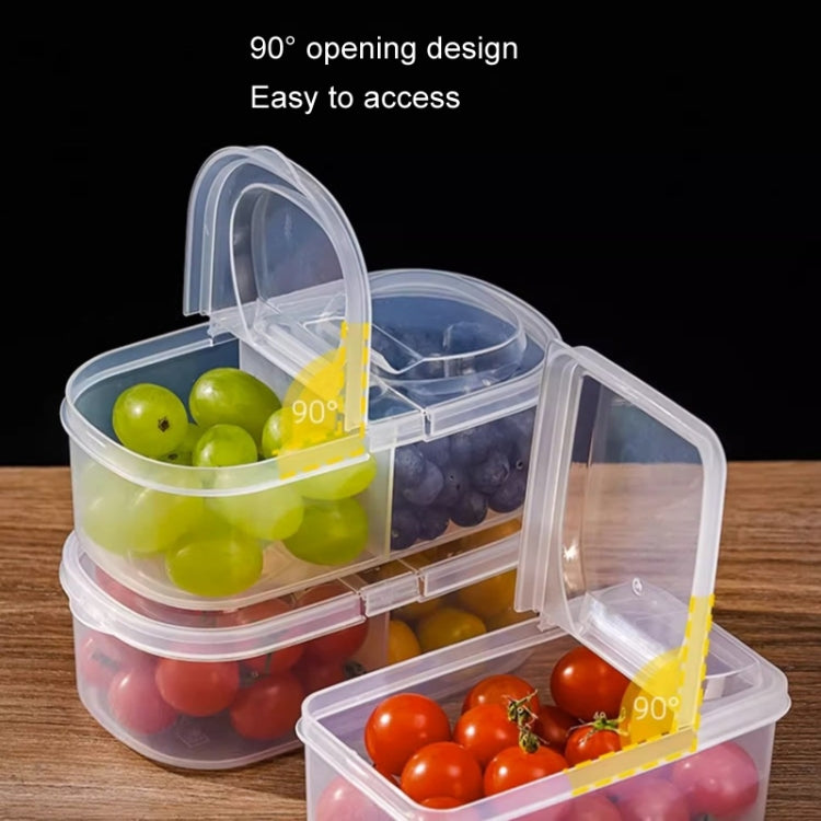 2pcs /Set Round 600ml+Square 500ml Fruit Vegetable Small Dispenser Refrigerator Fresh Storage Boxes by bashfashion