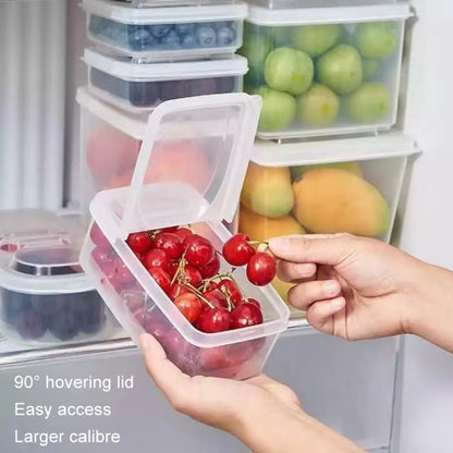 2pcs /Set Round 600ml+Square 500ml Fruit Vegetable Small Dispenser Refrigerator Fresh Storage Boxes by bashfashion