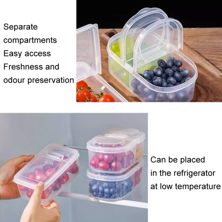 2pcs /Set Round 600ml+Square 500ml Fruit Vegetable Small Dispenser Refrigerator Fresh Storage Boxes by bashfashion