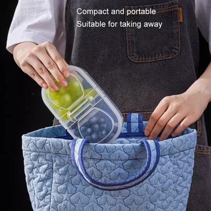 2pcs /Set Round 600ml+Square 500ml Fruit Vegetable Small Dispenser Refrigerator Fresh Storage Boxes by bashfashion