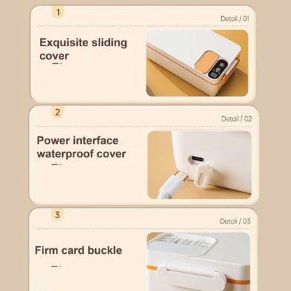 1000ml Wireless Heating Lunch Box USB Rechargeable Bento Box English Version(Yellow) by bashfashion