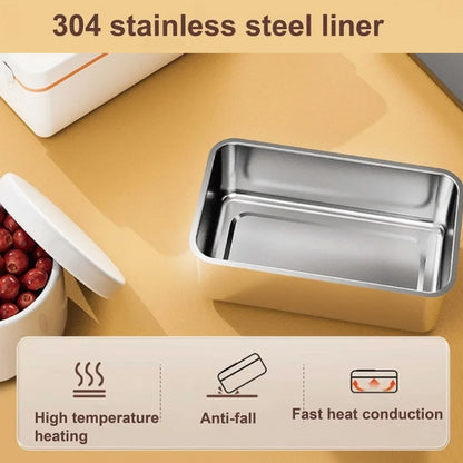 1000ml Wireless Heating Lunch Box USB Rechargeable Bento Box English Version(Yellow) by bashfashion