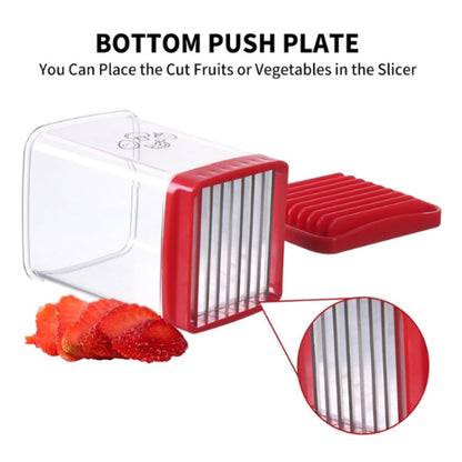 Multifunctional Household Kitchen Fruit And Vegetable Slicer With Push Plate(Red) by bashfashion