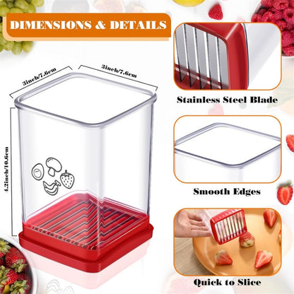 Multifunctional Household Kitchen Fruit And Vegetable Slicer With Push Plate(Red) by bashfashion