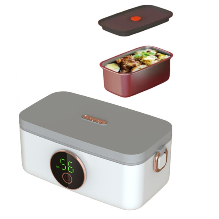 1000ml USB Rechargeable Lunch Box Wireless Heating Bento Box Timing Adjustment(White) by bashfashion