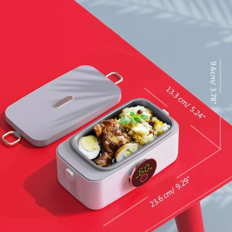 1000ml USB Rechargeable Lunch Box Wireless Heating Bento Box Timing Adjustment(White) by bashfashion