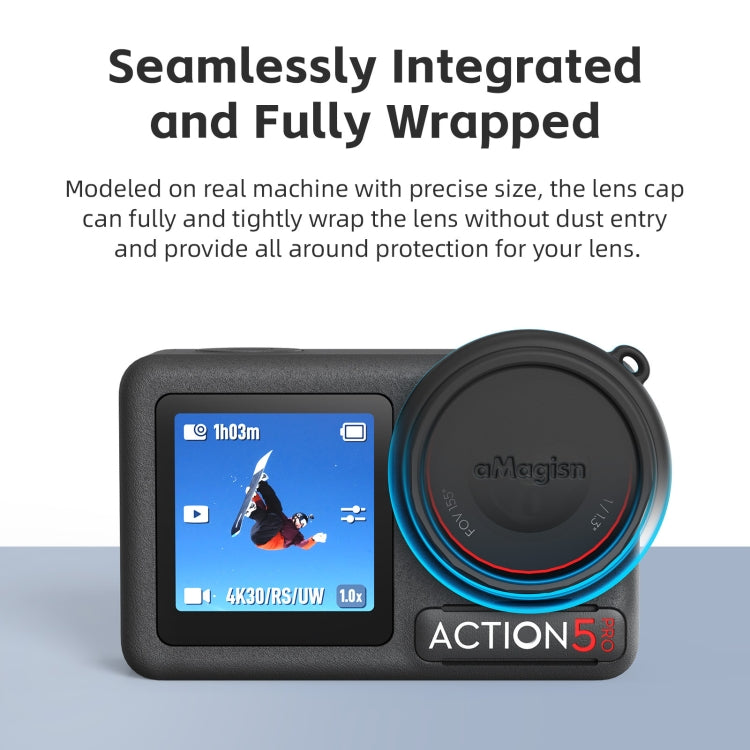 For DJI Osmo Action 5 Pro / 4 / 3 aMagisn Silicone Lens Protective Cover by aMagisn