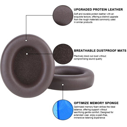 1pair For Beats Studio Pro Headphone Leather Sponge Cover Earmuffs(Gray) by bashfashion