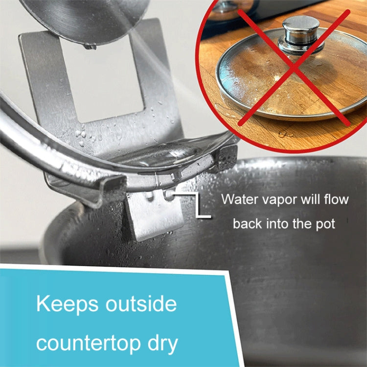 Household Stainless Steel Pot Lid Keeper With Silicone Gasket Kitchen Lid Holder(FS-24140) by bashfashion