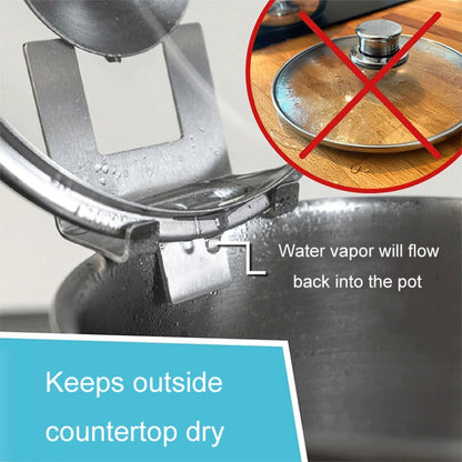 Household Stainless Steel Pot Lid Keeper With Silicone Gasket Kitchen Lid Holder(FS-24140) by bashfashion